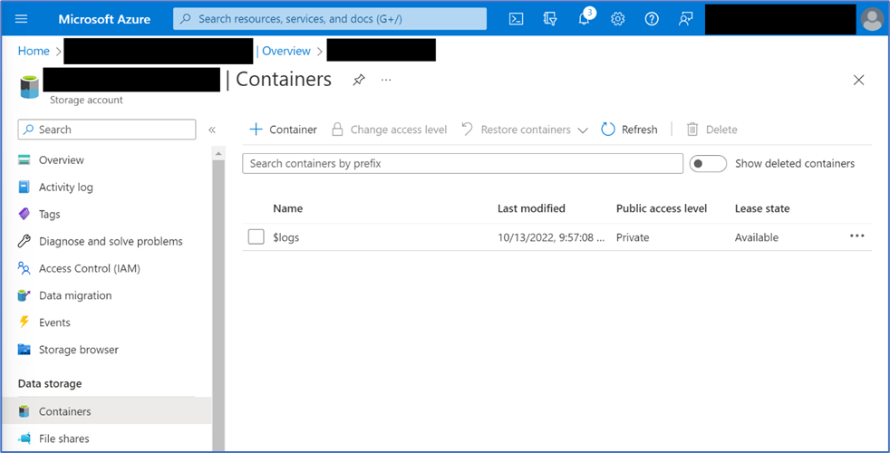 Container with folder