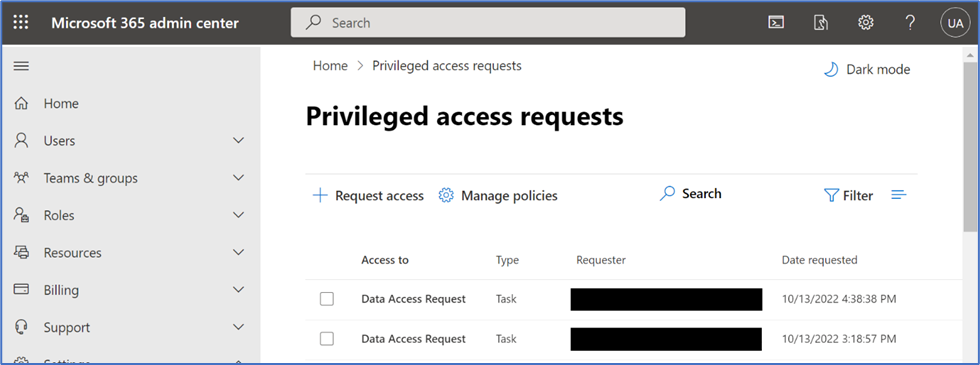 Privileged access requests